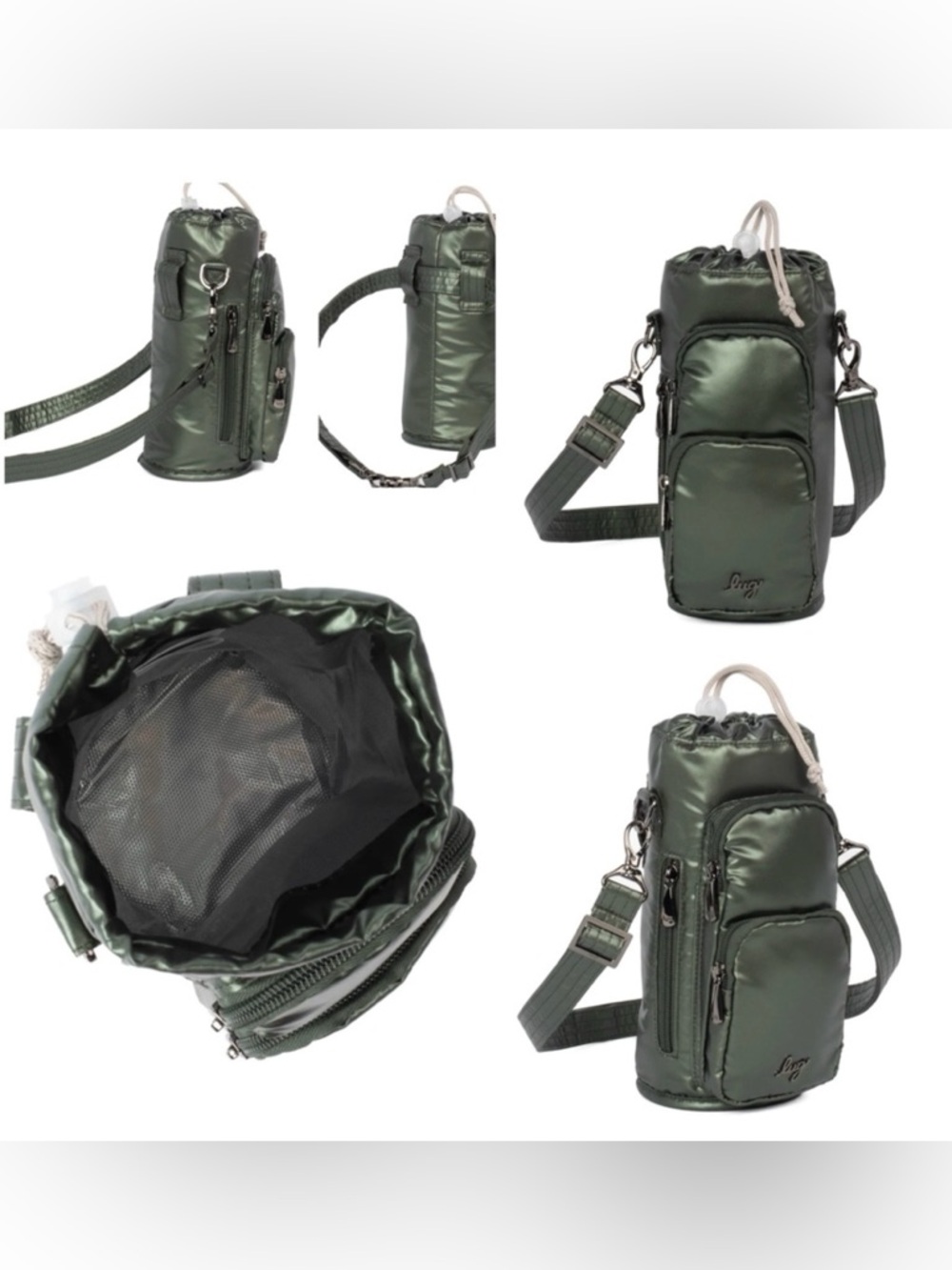 Lug Metallic Olive Huggie Insulated Crossbody Bag NWOT - Picture 2 of 10